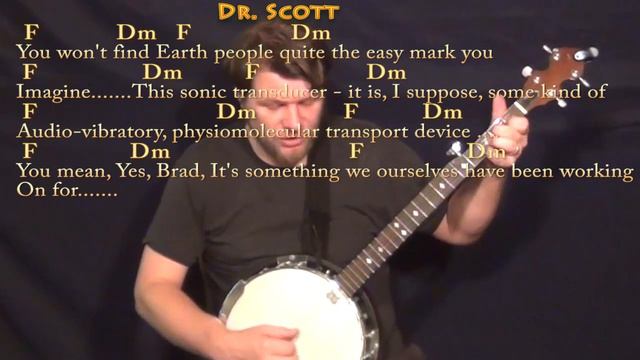 Planet Schmanet Janet (Rocky Horror) Banjo Cover Lesson in F with Chords/Lyrics смотреть онлайн