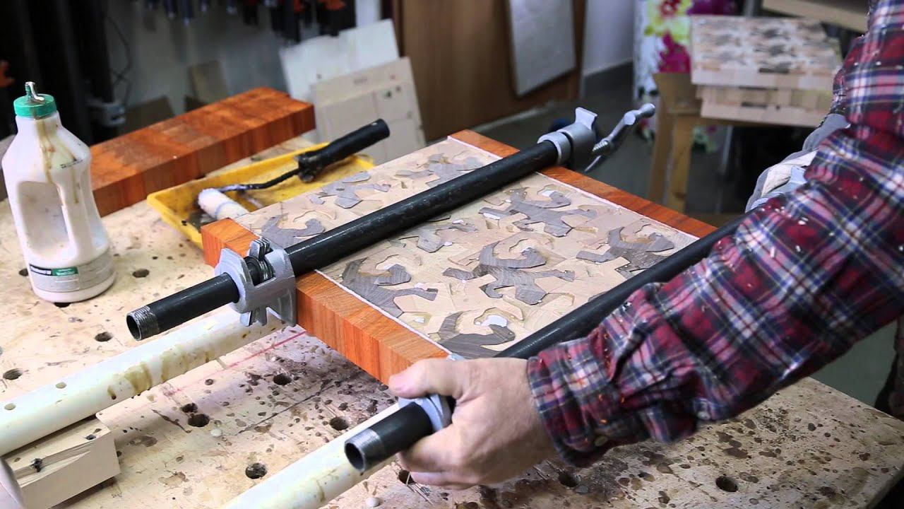Making large "Lizard" end grain cutting boards смотреть онлайн
