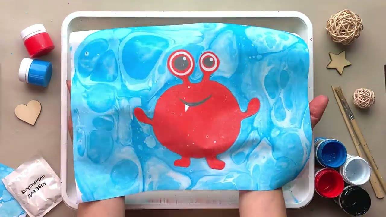 Второй видеоурок из серии волшебные Эбру-монстрики смотреть онлайн