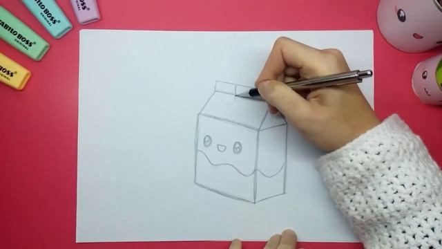 COMO DIBUJAR UNA CAJA DE LECHE KAWAII - DIBUJOS IMAGENES FACILES ANIME - How To Draw  A Milk Carton