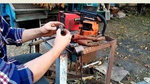 Уменьшение шума выхлопа глушителя бензопилы