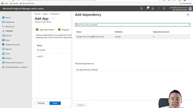 19. Win32 app creation Microsoft Intune: MEM admin center - Win32 App - Dependencies (19/33) смотреть онлайн