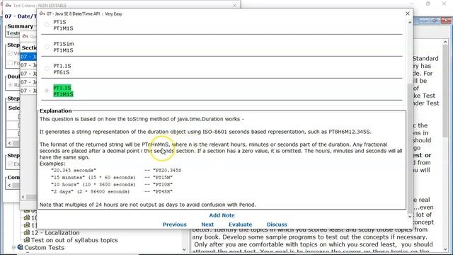 Examining the Duration representation in toString() (enthuware.ocpjp.v8.2.1741) смотреть онлайн