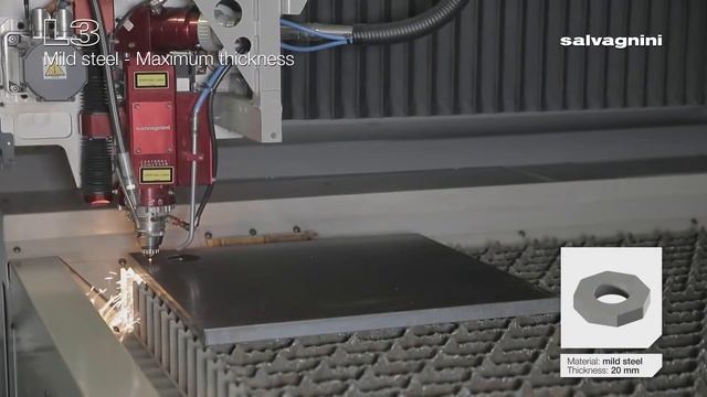 SALVAGNINI L3. Резка стали 20 мм 3/4". смотреть онлайн