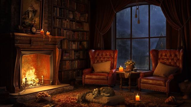 Домашняя атмосфера, дождь, отдых, антистресс смотреть онлайн