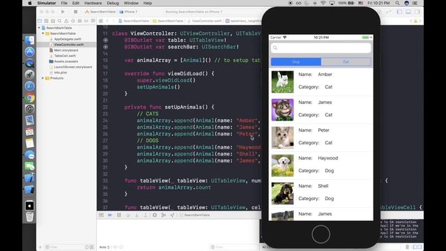 iOS Swift 4 Tutorial Search Bar in TableView #IOSbySheldon смотреть онлайн