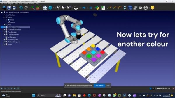 Pick and Place with Machine Vision| RoboDK | OpenCv | Python
