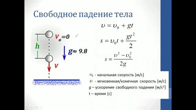 Физика. Объяснение темы "Свободное падение тел и движение тел, брошенных вертикально вверх" смотреть онлайн