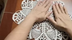 Красивая салфетка для начинающих, крючком, схема.  2Часть. Блокировка.