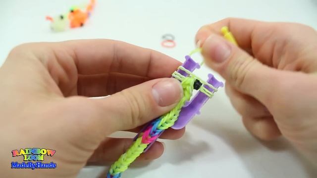 Змея из резинок Rainbow Loom на рогатке Простые фигурки без станка