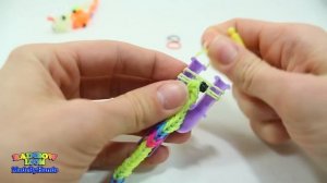Змея из резинок Rainbow Loom на рогатке Простые фигурки без станка