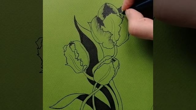 Рисование цветов. Тюльпаны. смотреть онлайн