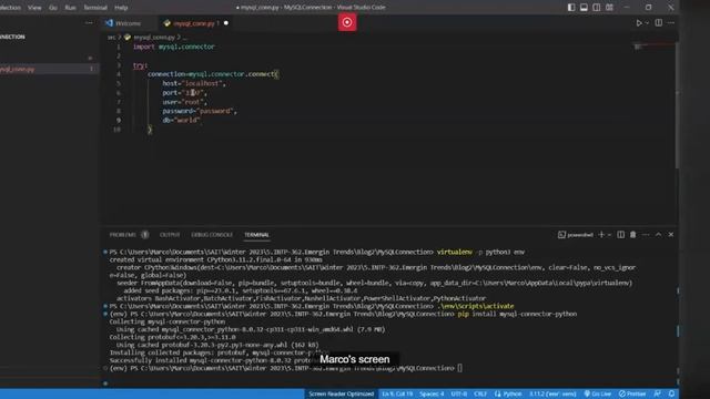 Python - Connection to a MySQL database смотреть онлайн