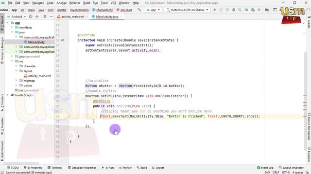 How to #Create a #Button and #Handle On #Click #Listener in #App | #Android #Studio #Tutorials #202 смотреть онлайн