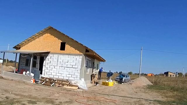 МПС Алматы. Утепление дома снаружи, рабочий момент.24.09.15