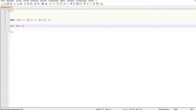PHP [deutsch] - For-Schleife смотреть онлайн