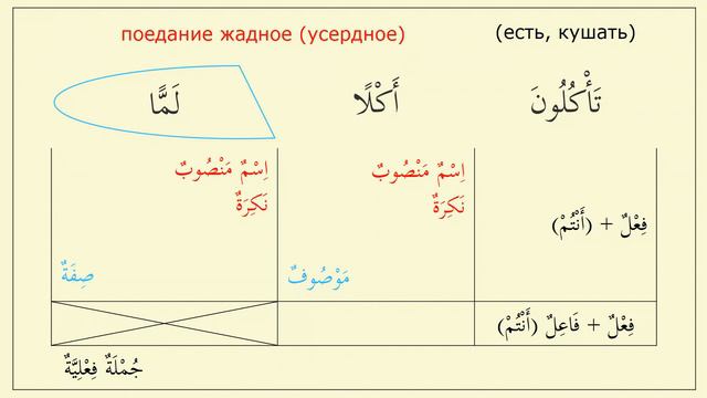 015-3 Грамматическая позиция (مفعول مطلق). Конструкция (تأكلون أكلا لمَّا) смотреть онлайн