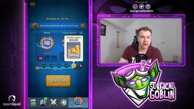 NEW CARD! 12 Win Barbarian Barrel Draft Challenge LIVE Gameplay! - Clash Royale смотреть онлайн