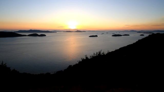 岡山県　三百山から瀬戸内海の夕陽（冬）　2/2　日没の瞬間！　[HD] смотреть онлайн
