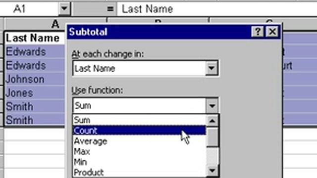 Microsoft Office Excel 2000 Subtotals смотреть онлайн
