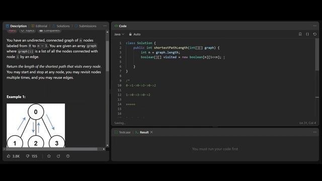 Shortest Path Visiting All Nodes | LeetCode 847 | Java смотреть онлайн