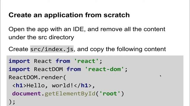 120 Creating a simple React application with create react app 1 смотреть онлайн