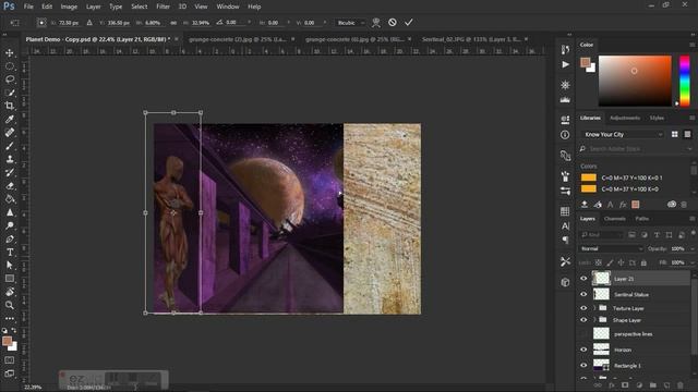 Adobe Photoshop CC 2015.5: Sentinel Statue Composite смотреть онлайн