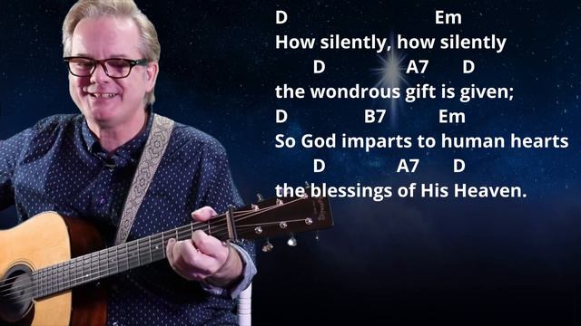 How I Play "Oh Little Town of Bethlehem" on guitar - with chords and lyrics смотреть онлайн