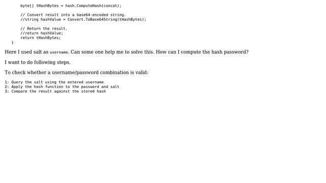 c# sha256 compute password hash by using username as salt смотреть онлайн