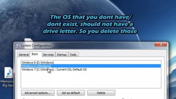 How to remove an operating system from boot manager at start up