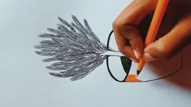 very easy attractive flower pot drawing 2021| fuldani drawing | sketch drawing | flower pot dikhaiy смотреть онлайн