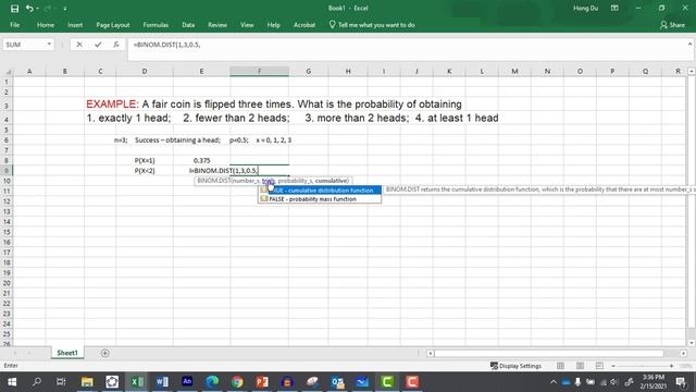 Calculate Probabilities from Binomial Probability Distribution Using Excel смотреть онлайн