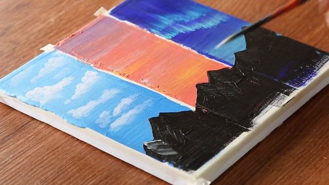3 Type Of Painting "A Day" 10am 8pm 1am｜Landscape Acrylic Painting on Canvas #252｜Satisfying смотреть онлайн