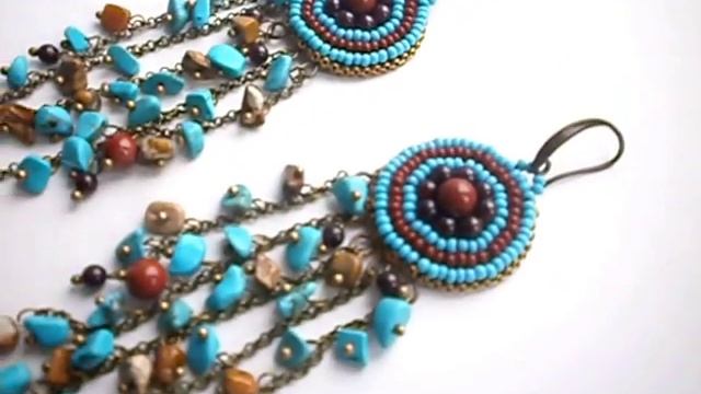 Серьги в бохо стиле с натуральными камнями смотреть онлайн
