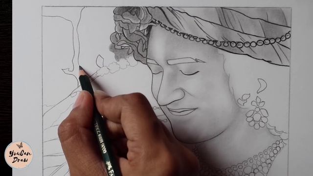 Radha Krishna Drawing | Sumedh and Mallika Radha Krishna Drawing step by step смотреть онлайн