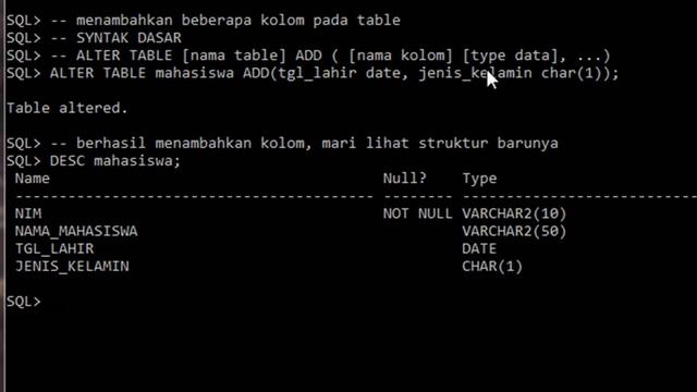 Add, Drop, Rename Kolom Table on Oracle смотреть онлайн