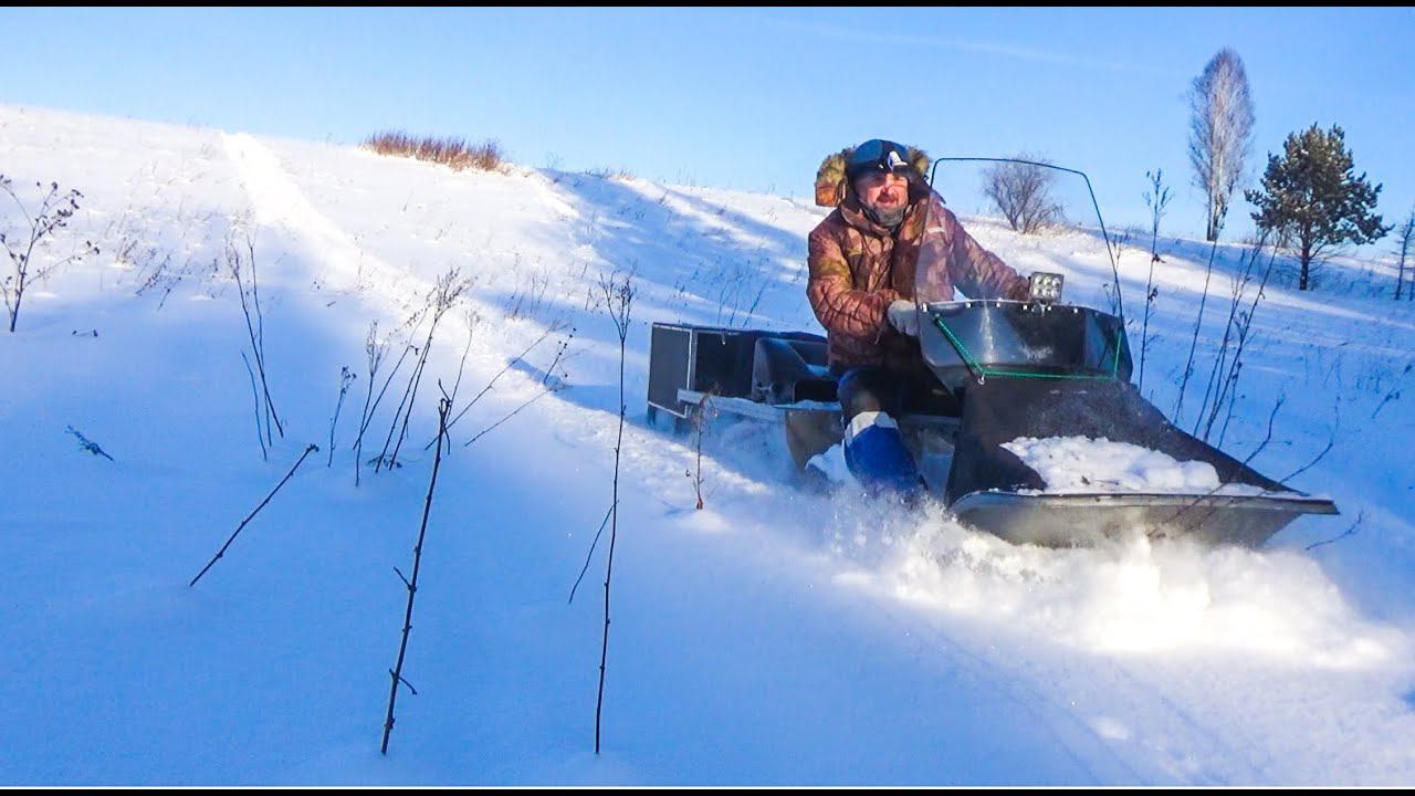 Пытаюсь"засадить" мототолкач Ураган Тайга. Буксую в гору. Рыбалка и покатушки на Урагане Тайга 2000. смотреть онлайн