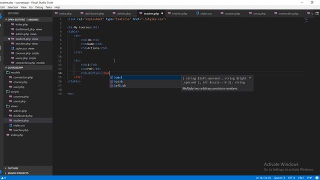 Simple Course Management System in PHP & MySQL: 5 - Basic UI Development смотреть онлайн
