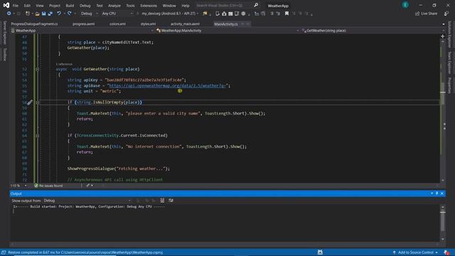 Check for Internet Connectivity - Xamarin Weather App смотреть онлайн