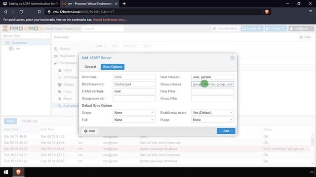 Setting up LDAP Authentication for ProxMox VE смотреть онлайн