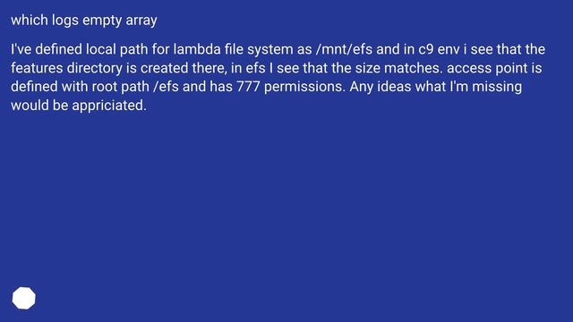 AWS python Lambda can't access EFS files смотреть онлайн