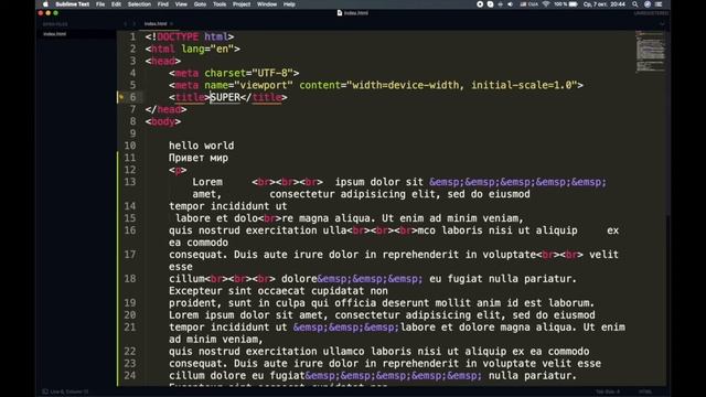 Lesson-2 WEB-разработка, HTML, теги, вложенность, ссылки, среда разработки Sublime, и многое другое смотреть онлайн