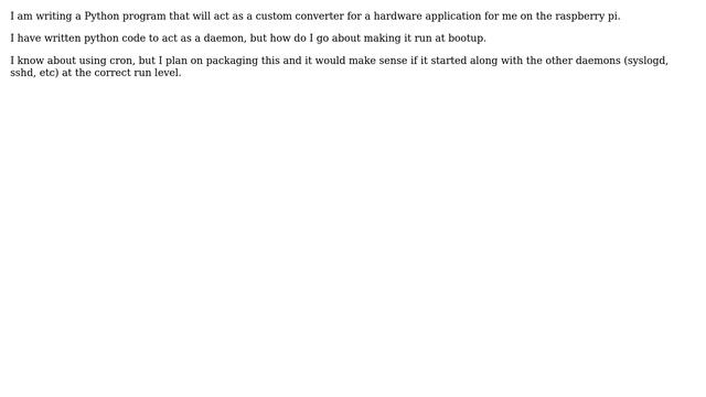 Unix & Linux: How do I make a python daemon run at bootup? смотреть онлайн