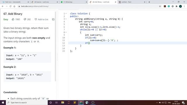 67. Add Binary | c++ | смотреть онлайн