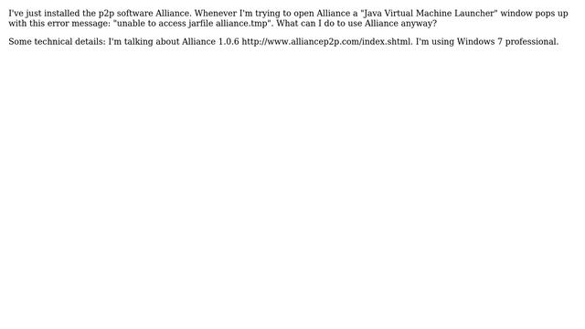 Unable to access jarfile alliance.tmp смотреть онлайн