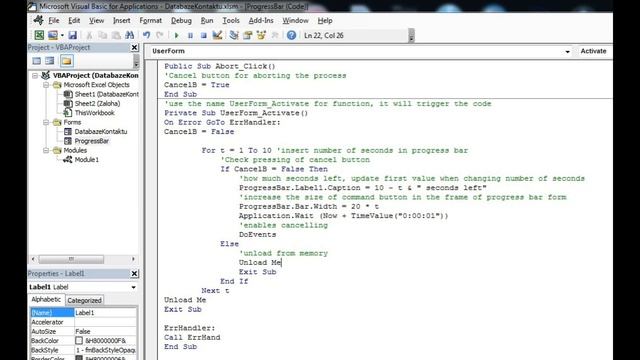 How to create progress bar in vba смотреть онлайн