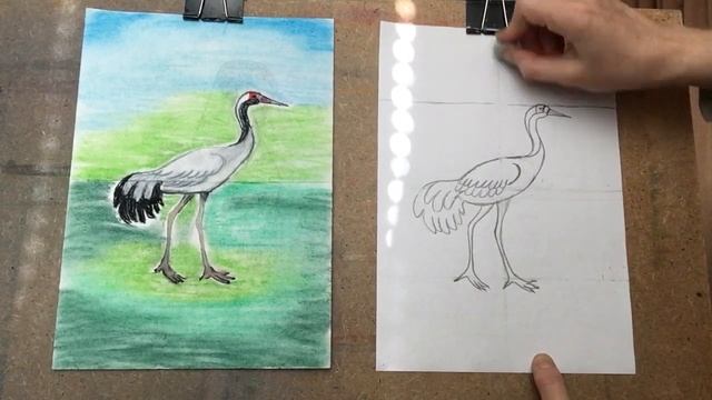 Здравствуйте. Тема «Журавль» от 29.12.20 пастель, акварель смотреть онлайн