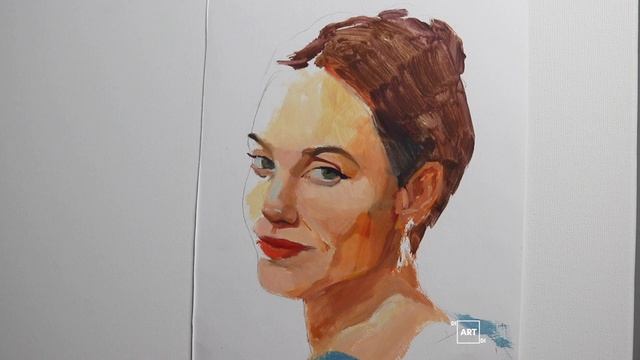 Angelina Jolie ,How to paint a face, oil sketch, #140 смотреть онлайн