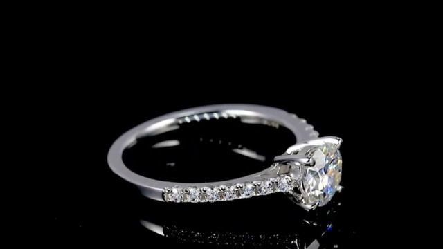 14k White Gold Round Cut Moissanite 6.5mm 1.0carat 4 prong setting Proposal 💍 смотреть онлайн
