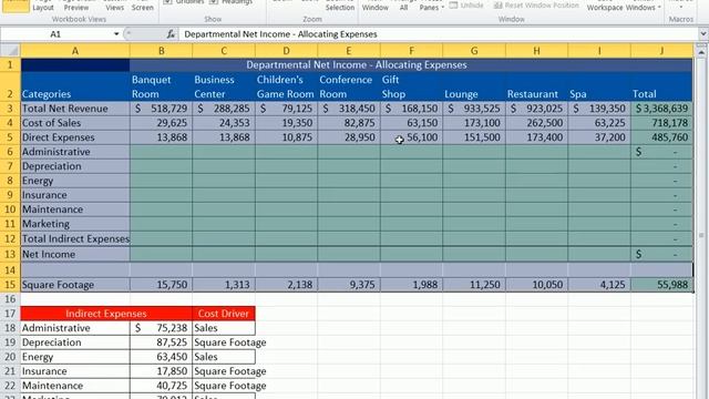 Excel Magic Trick 745: Allocating Indirect Expenses to Calculate Departmental Net Income Accounting смотреть онлайн